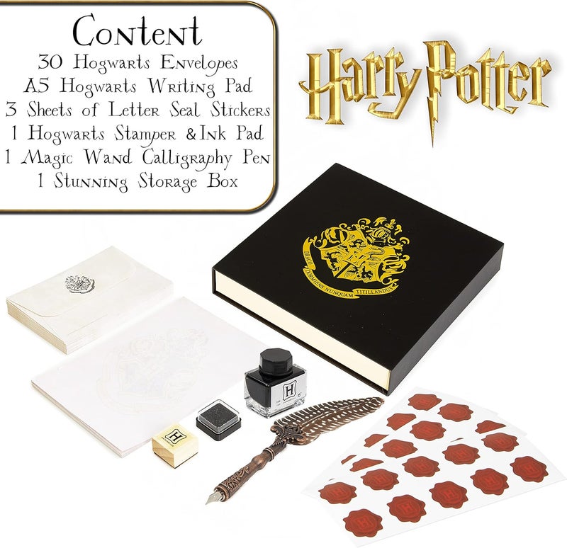 Harry Potter Gifts Calligraphy Set With Feather Quill Pen Ink Pot Envelopes Stickers Stamp Writing Pad in Collectible Keepsake Gift Box For Fans - Image 4